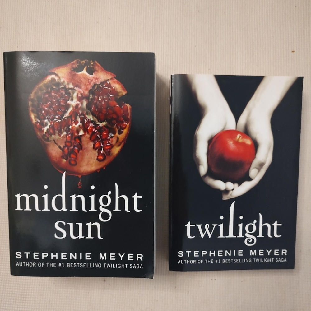 Midnight Sun & Twilight Paperback Set - Black Covers with Red Accents